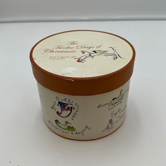 Dessert Set 4 Rosanna Espresso cups & saucers Twelve Days of Christmas Porcelain - Picture 2 of 16